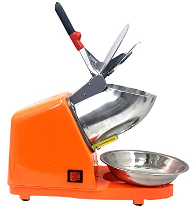 CDZHLTG Elektrischer Eiscrusher Maschine Ice Crusher 65kg/h Edelstahl 300W Eiscrusher Smoothie Maschine für Restaurants, Bars, Partys, Orange