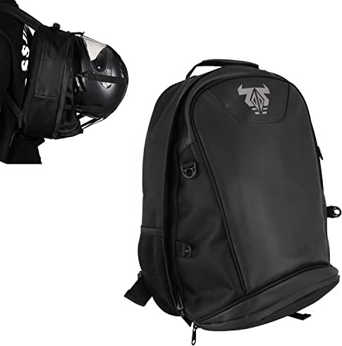 JFG RACING Motorrad-Hecktasche, Sitztasche, wasserdichte Gepäcktasche, multifunktionale Motorradhelmtasche, erweiterbare Aufbewahrungstasche, Reitrucksack, es Upgrade, Black-4