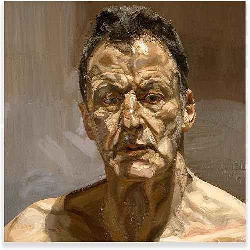 LVTFCO Berühmte Poster und Drucke von Lucian Freud „Selbstporträt“, Leinwand-Wandkunst, Lucian Freud-Gemälde für die Wanddekoration zu Hause, Lucian Freud-Bild, 50 x 50 cm, ohne Rahmen