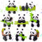 PLNVNVP 8Pcs Niedliche Panda Figuren Set, Mini Panda Figuren, Panda Cake Topper, Tier Panda Figuren Set, Cupcake Topper Geburtstag Dekoration für Kinder