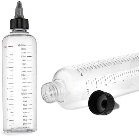 JYTDBCS 2 Pack Applicator Bottle for Hair, 8.5oz Hair Color Applicator Bottle Twist-On Top Tip Cap Hair Oil Applicator, Plastic Squeeze Bottle Root Hair Dye Bottle with Graduated Scale