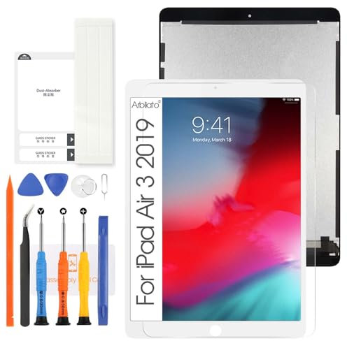 Arbilato Écran de rechange pour iPad Air 3 2019 LCD A2153 A2123 A2152 Écran tactile Digitizer Panneau en verre Assemblage complet avec outils de réparation pour iPad Air 3ème génération Écran LCD