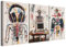 murando - Tableau triptyque ensemble de 3 pièces 120x60 cm – Tableau acoustique panneau insonorisant impression sur toile - Anatomie numérique - Crâne, ordinateur, manette et casque i-H-10014-b-a
