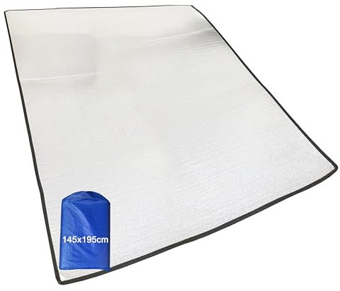 OJAYERR Alu Isomatte Schaummatten Schlafmatte für Camping Isoliermatte Isolierdecke Faltbare Zeltmatte Bodenmatte Thermomatte Thermodecke Matte aus Aluminiumfolie und EPE Ultra leicht,145 x 195 cm