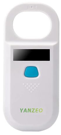 Yanzeo Haustier Mikrochip Scanner, RFID EMID Tier Handlesegerät, 134.2kHz Haustier-ID-Scanner wiederaufladbar Tier Chip Registrierung, Haustier Tag Scanner FDX-B(ISO 11784/11785)