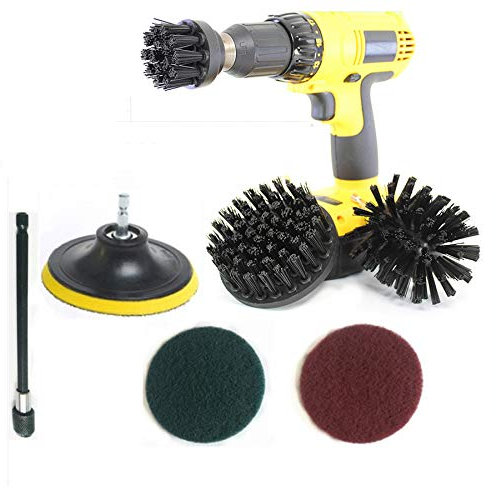 Juego de 7 Brocas con Extensor de 6 Pulgadas, Cepillo Industrial, removedor de Alimentos horneado, ahumador eléctrico, ahumador y Parrilla, Cepillo para Taladro