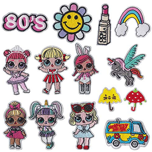 Mingjun 14 Pcs Iron on Patches Badge Down Patch Padding Jeans Patch Stickers Embroidered Applique Hole Pattern Seam Subsidy DIY for Jeans Jackets, Clothing, Handbag, Shoes, Caps for Kids Adults
