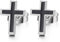 Herren Damen Flach Kreuz Ohrstecker Ohrringe Edelstahl Gestüt Ohrringe mit Schwarzer Emaille, Kreuz Ohrschmuck, 1 Paar