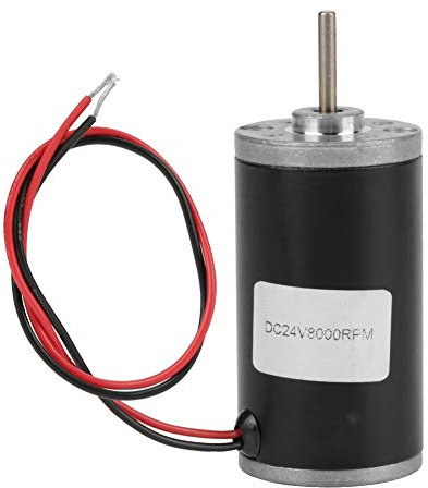 Motor magnético permanente, 31ZY DC 6V / 12V / 24V 3500-8000rpm CW/CCW Cepillo carbón eléctrico alta velocidad ajustable Motor síncrono Reversible bajo ruido para generador bricolaje(24V 8000RPM)