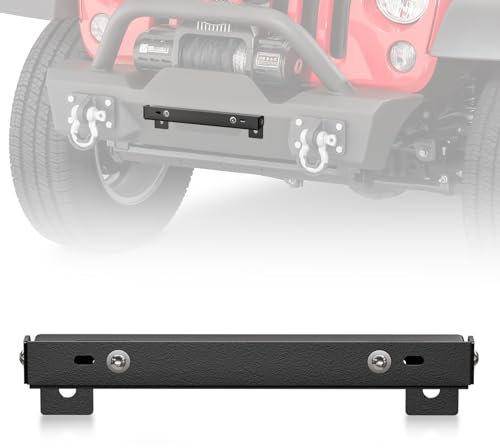 YZONA Universal Flip-Up Front License Plate Frame for 10 Hawse Fairlead Mount Compatible with Jeep Ford Dodge Chevy GMC Nissan Toyota Ram Pickup Truck & Off-Road Car, Bumper Winch Bracket Holder