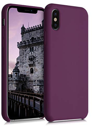 kwmobile Hülle kompatibel mit Apple iPhone X Hülle - Silikon Handy Case - Handyhülle weiche Oberfläche - kabelloses Laden - Magenta Lila