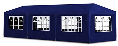Hanper Gartenzelt,Partyzelt Wasserdicht Gartenzelt UV-Schutz Gartenzelt mit 8 Seitenteilen für Gärten Pavillons Partys 9 x 3 x 2,55 m Blau
