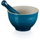 Le Creuset Mortero y pistilo, Cerámica de gres esmaltada, diámetro 11.5 cm, 360 g, 300 ml, Azul Deep Teal
