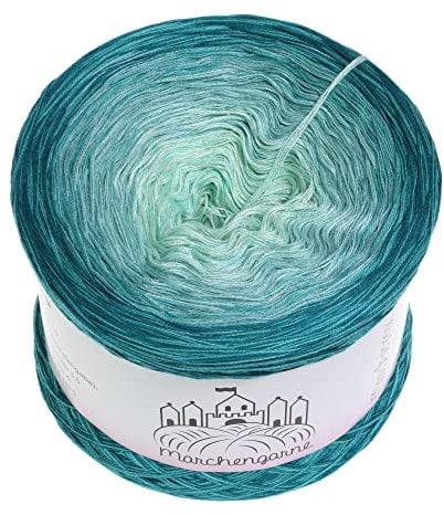 Märchengarne Bobbel Farbverlaufsgarn Crazy 32 4fädig Märchengarne Gradient Garn (Dschungel, 400g/1520m - 4Fädig)