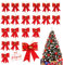 ZoneYan Fiocco Rosso di Natale, Set di 20 Pezzi - Decorazione per Albero, Bowknot Ornamentale, Nastro Decorativo