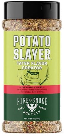 Fire & Smoke Society Potato Slayer Vegetable Seasoning | BBQ Seasonings and Rubs for Grilling | Potato, French Fry | Mix Blend Rub Powder, Garlic, Onion, Herb Flavor | XL, 10 oz