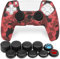 OcioDual Silikon Schutz Hülle Kompatibel mit PS5 Rote Tarnung Controller Cover Skin Case Protector Anti-Rutsch Weiche Gummi