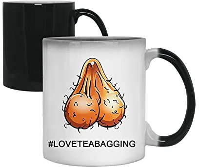 #LOVETEABAGGING Funny Rude Colour Changing Magic Mug Love Tea Bagging 11 oz Ceramic Cup