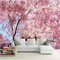 Papier Peint 3D Intissé Cerisier Rose Du Japon Papier Peint Panoramique 3D Moderne Décoration Murale