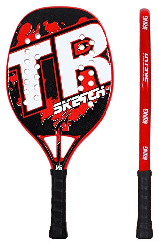 Top Ring Racchetta Beach Tennis Sketch Rossa - 100% Fiberglass - Spessore 22 mm.