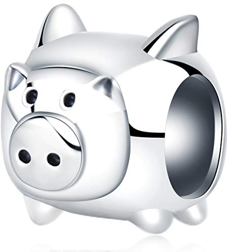 Fliegende Schwein Charms, Fit Pandora Tier Armband, 925 Sterling Silber Ferkel Perlen, Flying Pig Piglet Bead, Geschenk für Jungen/Mädchen/beste Freunde
