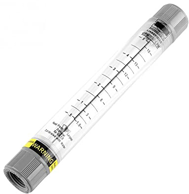 Liquid FlowMeter, LZM-15G Acrylic Tube Type Rotameter for Measuring The Water Flow Rate, 0.5-5 GPM & 1.8-18 LPM (1/2 Internal Thread)