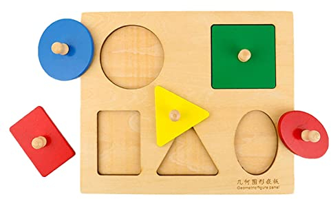 Luckxing Baby Holzform Puzzles, Mehrere Form Holz Puzzle, Holzpuzzle Steckpuzzle Board Baby Holzform Puzzles Holzknauf Puzzle Peg Board Geometrische Form Match Baby Lernspielzeug