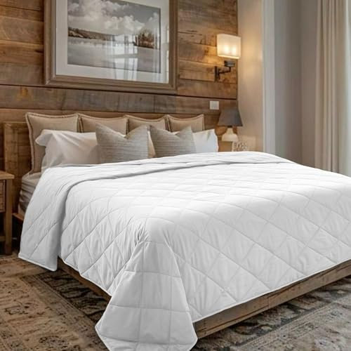 HomeSmart Gewichtsdecke, Kingsize, 9 kg, weicher, atmungsaktiver Premium-Stoff, auch passend für California-King-Betten, Weiß