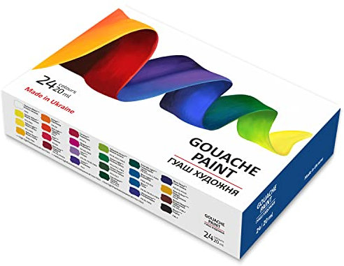 7 Artists Premium Gouache Paint Set 24 x 20 ml For Art and Painting - Gouache Paints For Artists, Adults and Children | Gouache Set | Gouache Paint