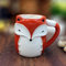 YIPOCH Tazza da caffè Creativa in Ceramica da 500 ml Simpatico Animale 3D Fox Tazze e Tazze per la Colazione del Fumetto di Grande capacità