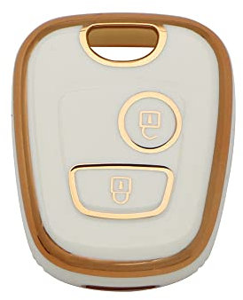 ontto Schlüsselhülle Autoschlüssel Hülle Passt für Peugeot 106 107 206 207 307 für Citroen C1 C2 C3 C4 Xsara Picasso für Toyota Aygo TPU Schlüsseletui Schutzhülle Schlüsselanhänger Zubehör-Gold Beige