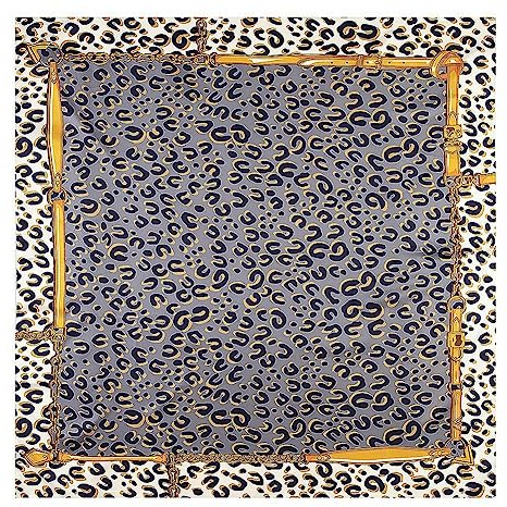 Yurosiay Damen Seide Schal 130×130cm Seidentuch Leopardenmuster Mode Seide Halstuch Elegant Bandana Tuch Seide Schal Leopardenmuster Weich Leicht Seidenschal Kopftücher Damen Seide Grau