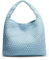 Jugsar Handtasche Damen, Groß PU Leder Gewebte Schultertasche Damen Groß Kapazität Mode Umhängetasche Shopper Tasche Damen mit Geldbörse（Blau）