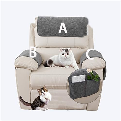 Sesselschoner Sesselschutz Sesselüberwurf Armlehnenschoner Für Sofa Kopfstützenbezug Für Möbelbezüge, Couch überzug Anti-rutsch Sofaschutz,Ultra Weicher Sofaschoner (1 Person (3er-Set),Hellgrau)