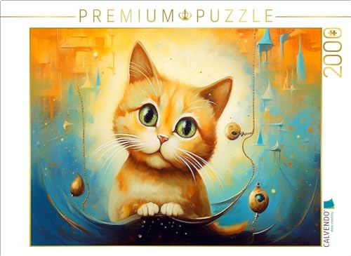 CALVENDO Puzzle Katze Im Stil von Salvador Dali | 2000 Teile Lege-Größe 90 x 67 cm Foto-Puzzle für glückliche Stunden