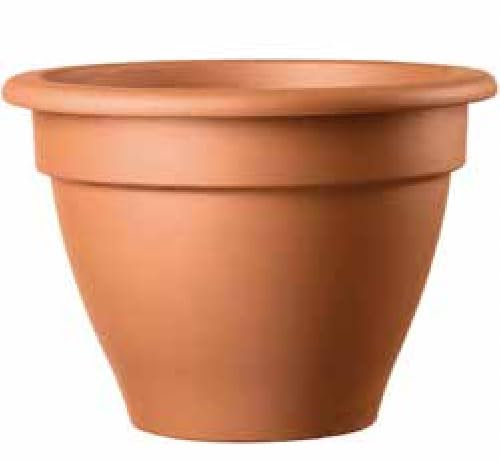 Pot en terre cuite diamètre 32 cm, hauteur 22 cm, fleur en pot fabriqué en Italie