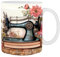 Oldmoom -Nähtasse, Lustige Blumen Nähmaschine Keramik-Kaffeetasse, Keramik Nähmaschinen Kaffeetasse, Neuheit Nähen Kaffeebecher, Nähmaschinen Tasse, Lustige Tasse Kaffeetasse