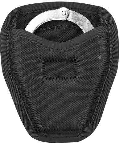 Ullnosoo Handschellenhalter, offene Handschellentasche für Dienstgürtel, Nylon-Manschettenhalter, Holster für Polizei, Strafverfolgung, Zubehör für Standard-Ketten- oder Scharnier-Handschellen
