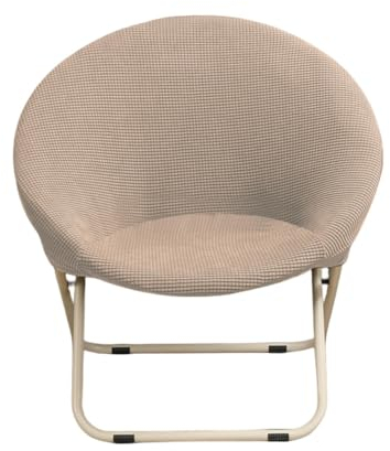 PEKMAR 1PC Round Moon Saucer Chair Cover Polyester Elastic Solid Color Lazy Folding Chair Cover Outdoor Camping Chair Protector,8