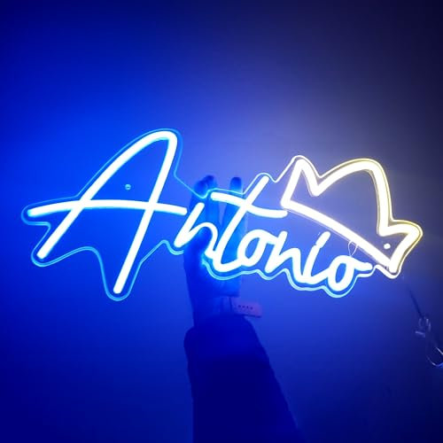 Letrero de neon led personalizado nombre cartel personalizable con nombre Regalo fiesta de cumpleaños, Santo, Bautizo, Boda, Dormitorio Tienda Logo Celebración decoración [Envio Urgente desde España]