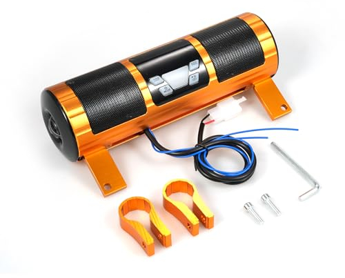 Mulcort Motorrad-Stereo-Lautsprecher, wasserdichter BT MP3-Musik-Player, Audio-Verstärkersystem, am Lenker montierte Soundbar mit USB, FM-Radio für Motorrad, Roller, ATV