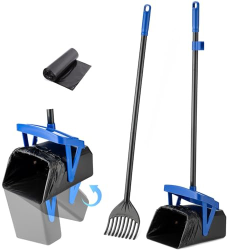 TIMINGILA Pooper Scooper Swivel Bin & Rake for Large Medium Small Dogs Non-Breakable Dog Poop Scooper with 20 Waste Bags Easy to Clean Pet Waste Use for Yard, Grass, Dirt or Gravel - Pet Supplies