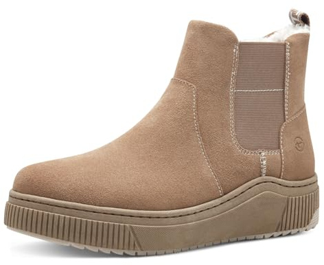 Tamaris COMFORT Damen Winterstiefel ohne Absatz aus Leder Wasserabweisend