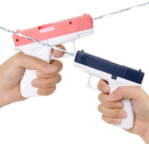 OSDUE Mini Pistola de Agua para Adultos y Niños - Alcance Máximo de 10 Metros, Juguete para Fiesta en la Playa y Piscina de Verano (Azul y Rosa)