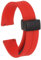 QUARKZMAN Bracelet de Montre en Silicone Magnétique 16mm à Dégagement Rapide, en Caoutchouc Souple Imperméable avec Boucle Pliante en Métal Noir pour Hommes et Femmes, Rouge