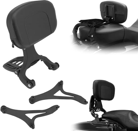 ZIAYI Motorrad Verstellbare Fahrer- Und Beifahrer-Rückenlehne Schwarz Für Indian 2015 2016 2017 2018 2019 Für Harte Satteltasche