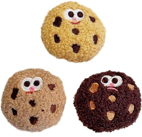 Tsffae 3 Stück Plüsch-keks-brosche, Cartoon, Lustig, Keks, Rucksack-Abzeichen, Kleidung, Tasche, Anstecker, Niedliche Gefüllte Anstecknadel Für Kleidung, Mantel