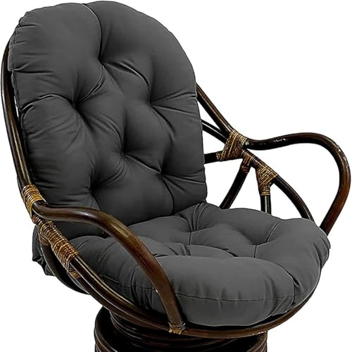 YIKANLIA Patio Rattan Drehstuhl Rocker Kissen Garten abnehmbare Sitzauflage Gartenmöbel Terrasse Schreibtisch Liege Schaukelstuhl Kissen,A1