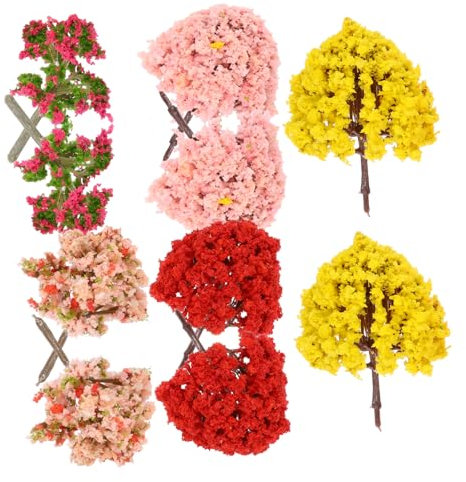 KITANDOVE 10 Stück Miniatur-bäume Aus PVC Naturgetreue Landschaftsdekoration Stabile Modellbäume Für Heimwerkerprojekte