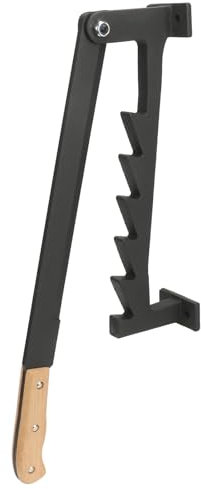 Wall Mounted Kindling Splitter, High Carbon Steel Manual Firewood Kindling Cutter Log Splitter Cracker with Adjustable Angle Rubber Wood Handle Boltholes Indoor Outdoor 42x13.3cm